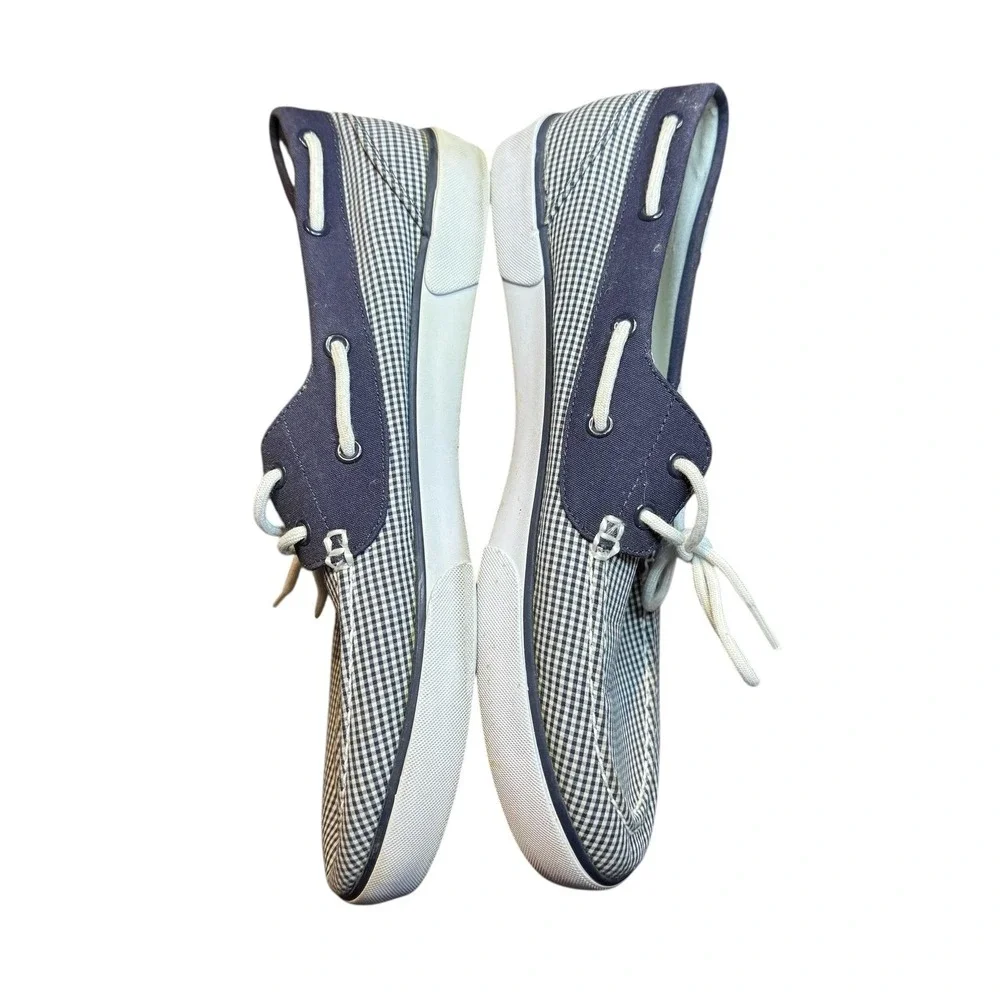 Polo Ralph‎ Lauren Lander Shoes Mens Size 12 Blue Gingham Canvas Boat Casual